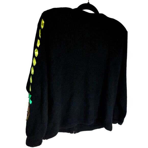 Vintage Design Options Christmas Cardigan Sweater Size Medium - Picture 8 of 11